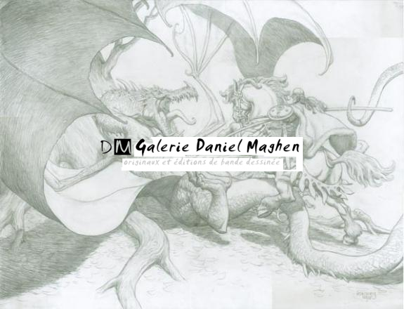 livre dragon dragon eperonne par cavalier au scan - Jérôme Lereculey - Mine de plomb sur papier - 759