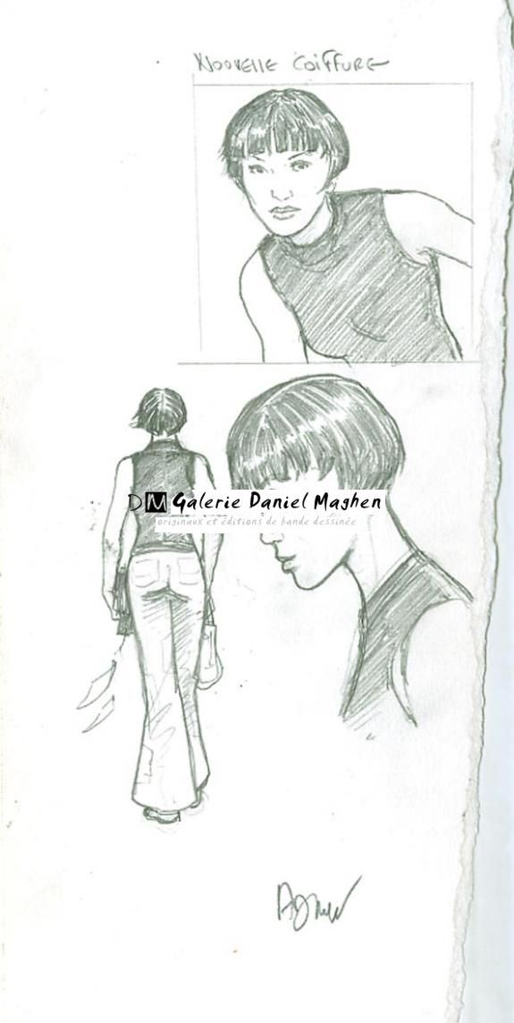 projet coiffure - Philippe Adamov - Mine de plomb sur papier - 1240