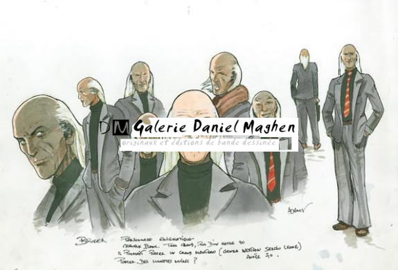 projet personnage Bruner - Philippe Adamov - Encre de couleur sur papier - 1241