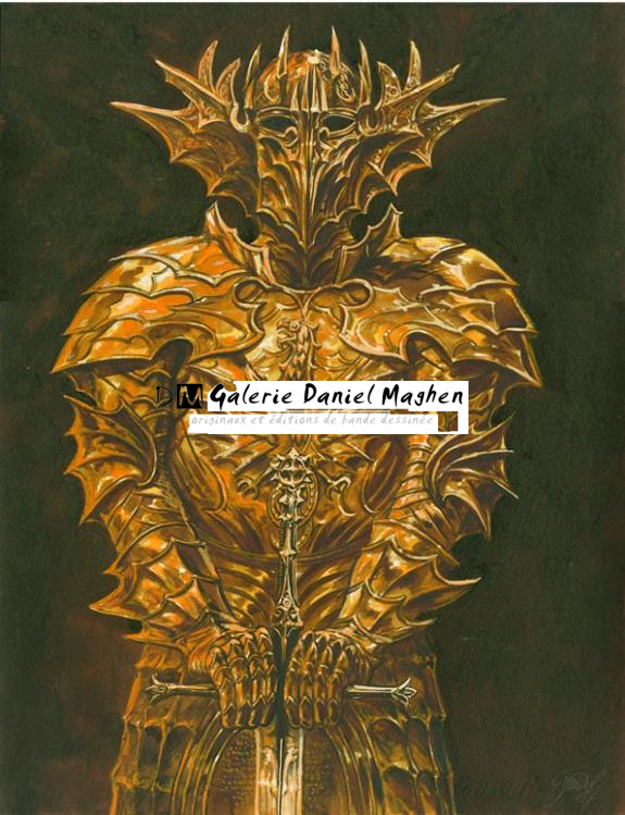 inédit: armure - Gwendal Lemercier - Gouache et encre de Chine - 1464