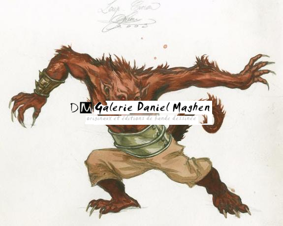 loup garou - Gwendal Lemercier - Gouache et feutre - 1468
