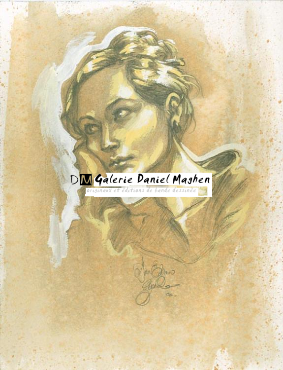 portrait profil ann - Gwendal Lemercier - Mine de plomb et gouache - 1469