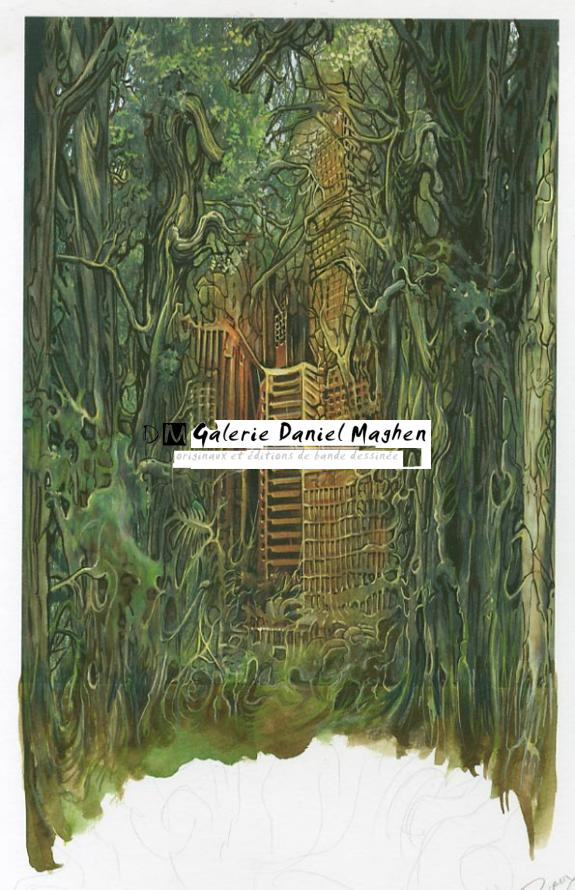 immeubles dans fôret - Séverine Pineaux - Acrylique - 1480