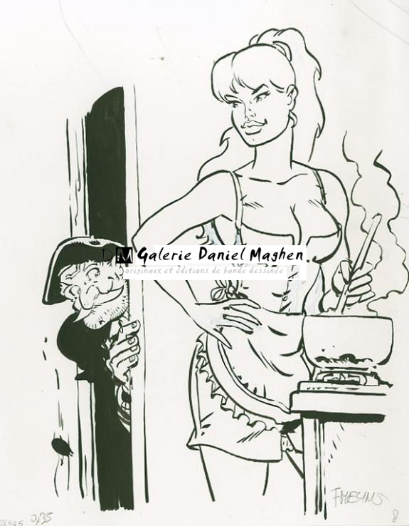 inédit (fille fait popotte) - illu 8 - Félix Meynet - Encre de Chine - 1556