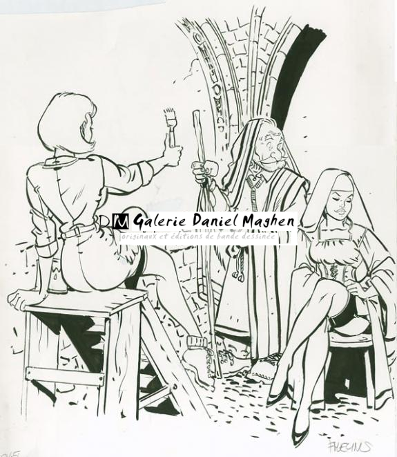 TT inédit fanfoué (illu 19) - Félix Meynet - Encre de Chine - 1563