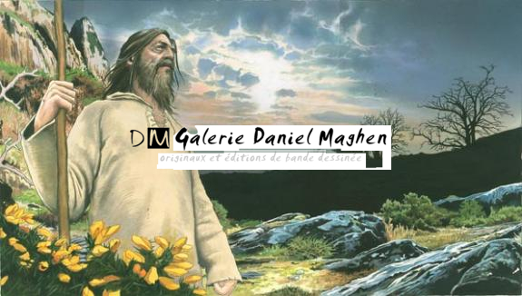 Illustration originale, Merlin, paysage de montagne - Bruno Brucero - Acrylique - 1576