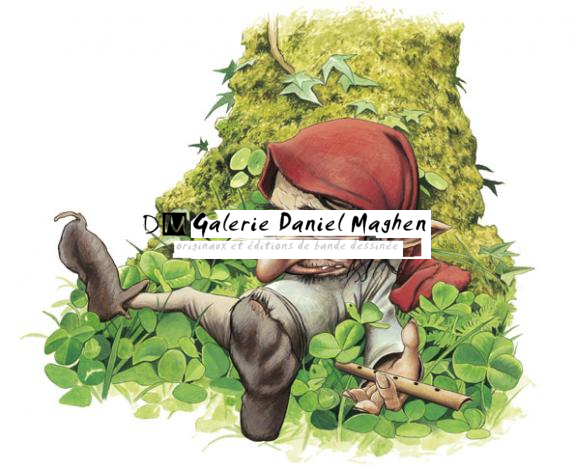 Illustration originale, Korrigan endormi - Bruno Brucero - Acrylique - 1578