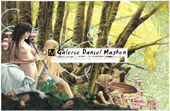 Illustration originale, la mort de Merlin - Bruno Brucero - Acrylique - 1593