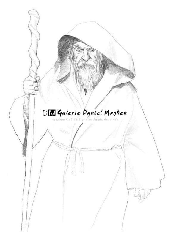 merlin encapuchonné - Bruno Brucero - Mine de plomb sur papier - 1596