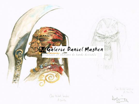 orc tribal leader + crayon - Adrian Smith - 1630