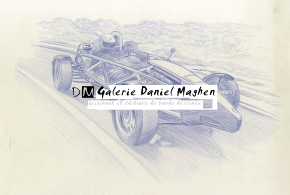 voiture de course - Didier Eberoni - Crayon de couleur sur papier - 1812