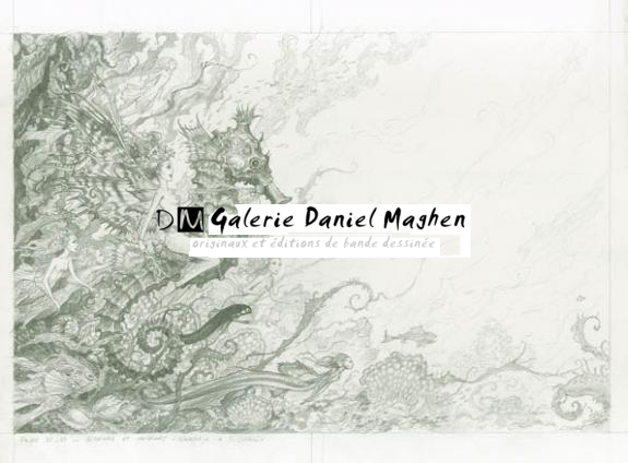 sirène et ondine dble pge - Olivier Ledroit - Mine de plomb sur papier - 1700