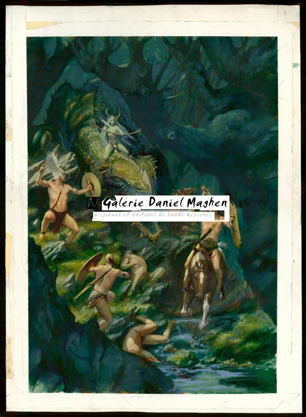 attaque dragon - Paul Dainton - Huile - 1704