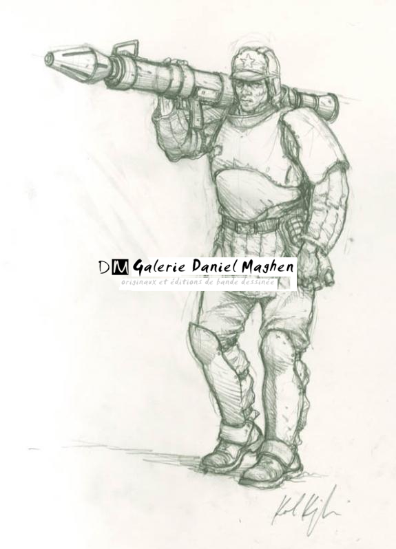 soldat+bazouka - Karl Kopinski - Mine de plomb sur papier - 1750