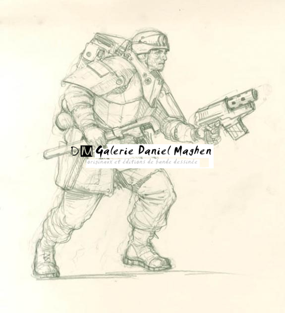 soldat mecano - Karl Kopinski - Mine de plomb sur papier - 1751