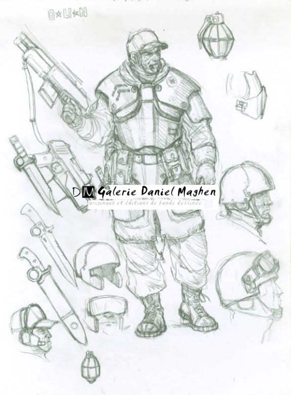 gun - Karl Kopinski - Mine de plomb sur papier - 4982