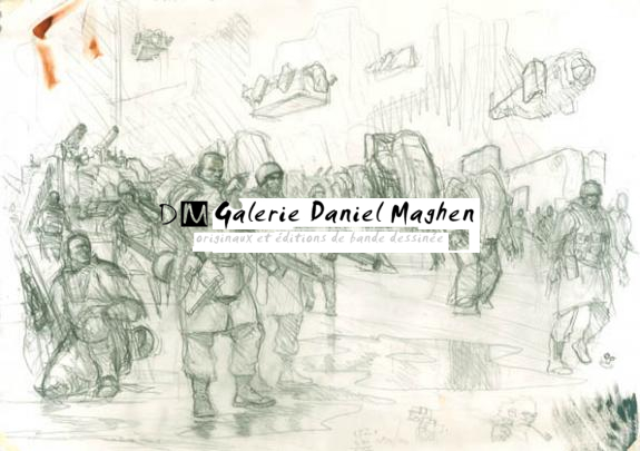 scene soldat - Karl Kopinski - Mine de plomb sur papier - 1756