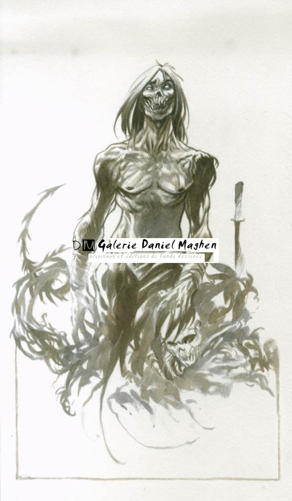 Mort-vivant - Fabrice Meddour - Encre de couleur sur papier - 1783