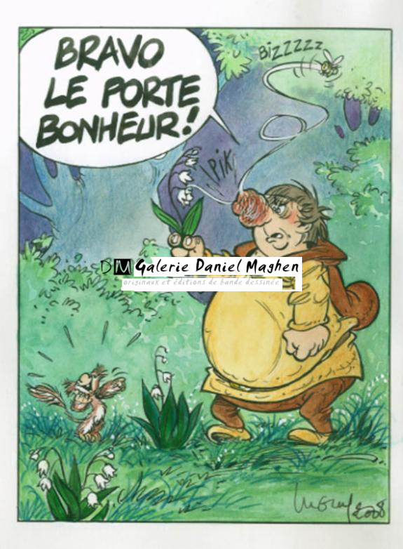 Dessin inédit - Philippe Luguy - Aquarelle et encre de Chine sur papier - 1898