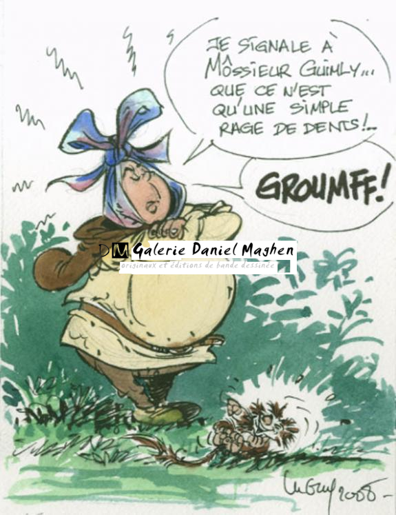 Dessin inédit - Philippe Luguy - Aquarelle et encre de Chine sur papier - 1899