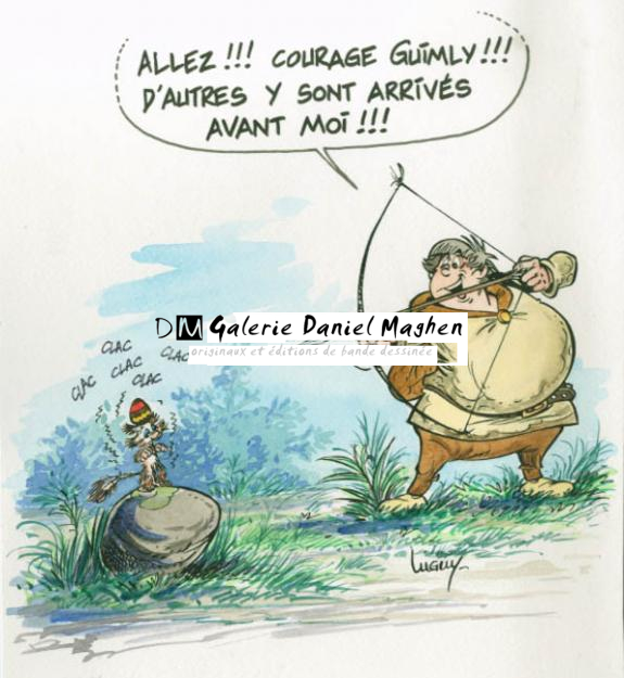 Dessin inédit - Philippe Luguy - Aquarelle et encre de Chine sur papier - 1900