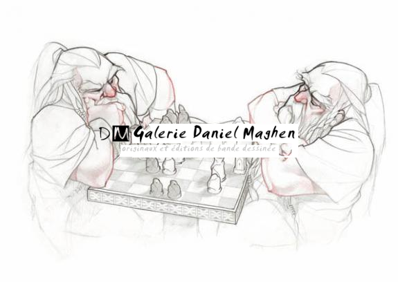 Jeu d'échec - Guillermo Gonzalez - Mine de plomb et crayon de couleur - 2018