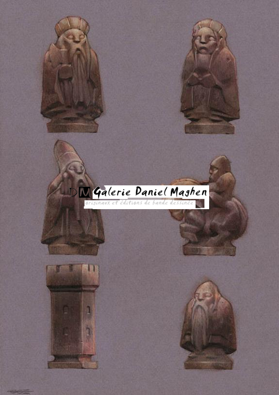 Pièces d'échec, sur papier de couleur - Guillermo Gonzalez - Crayon de couleur sur papier - 2022