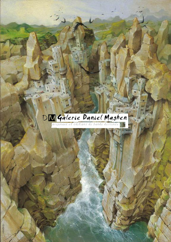 La forteresse, sur papier de couleur - Guillermo Gonzalez - Pastel sur papier - 2024