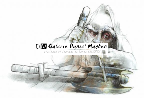 Nain sculpteur - Guillermo Gonzalez - Mine de plomb et crayon de couleur - 2027