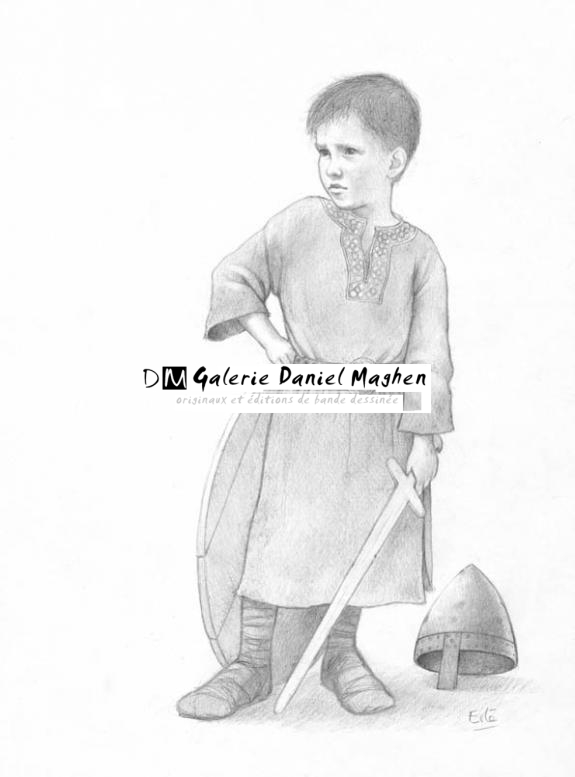 Enfant à l'épée - Erlé Ferronnière - Mine de plomb sur papier - 2033