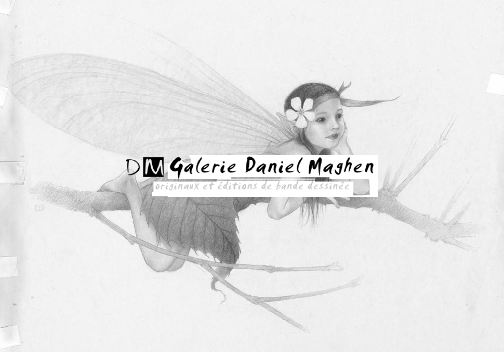 Fée sur la branche - Erlé Ferronnière - Mine de plomb sur papier - 2035