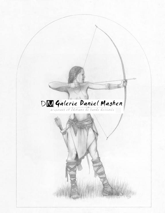 Guerrière à l'arc - Erlé Ferronnière - Mine de plomb sur papier - 2046