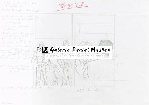 Crayonné case planche 38-7-8 - Chantal De Spiegeleer - Mine de plomb sur papier - 1933