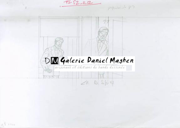 Crayonné case planche 52-11-12 - Chantal De Spiegeleer - Mine de plomb sur papier - 1935