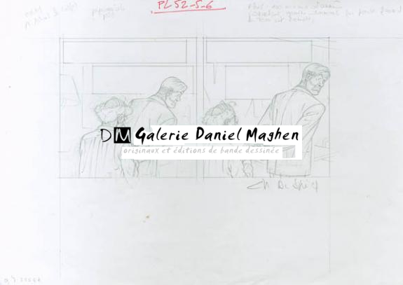 Crayonné case planche 52-5-6 - Chantal De Spiegeleer - Mine de plomb sur papier - 1937