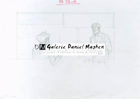 Crayonné case planche 52-4 - Chantal De Spiegeleer - Mine de plomb sur papier - 1938