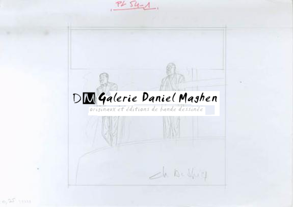 Crayonné case planche 54-1 - Chantal De Spiegeleer - Mine de plomb sur papier - 1941