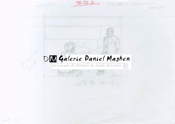 Crayonné case planche 52-2 - Chantal De Spiegeleer - Mine de plomb sur papier - 1943