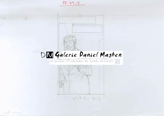 Crayonné case planche 49-7 - Chantal De Spiegeleer - Mine de plomb sur papier - 1944