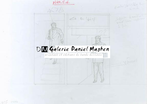 Crayonné case planche 49-5-6 - Chantal De Spiegeleer - Mine de plomb sur papier - 1945