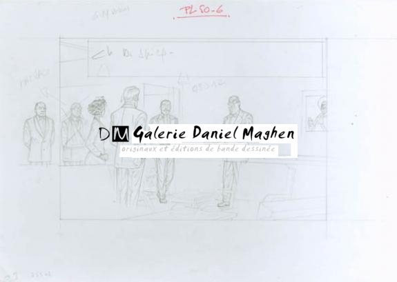 Crayonné case planche 50-6 - Chantal De Spiegeleer - Mine de plomb sur papier - 1946