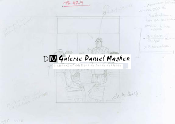 Crayonné case planche 48-9 - Chantal De Spiegeleer - Mine de plomb sur papier - 1948