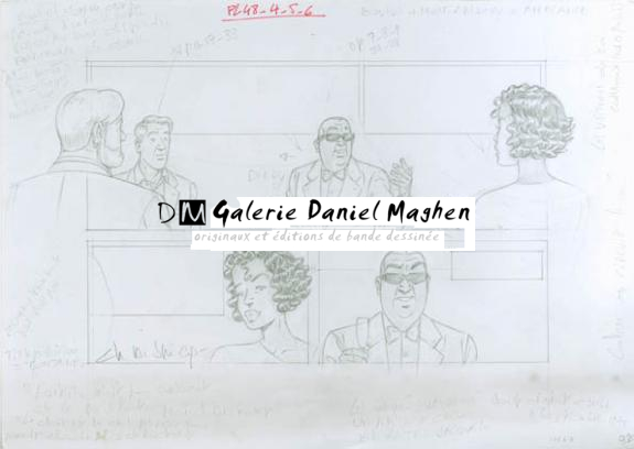 Crayonné case planche 48-4-5-6 - Chantal De Spiegeleer - Mine de plomb sur papier - 1949