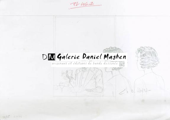 Crayonné case planche 46-2 - Chantal De Spiegeleer - Mine de plomb sur papier - 1955