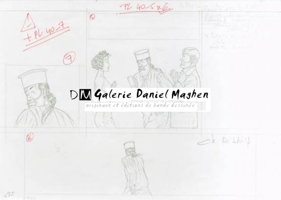 Crayonné case planche 40-5-6 - Chantal De Spiegeleer - Mine de plomb sur papier - 1967