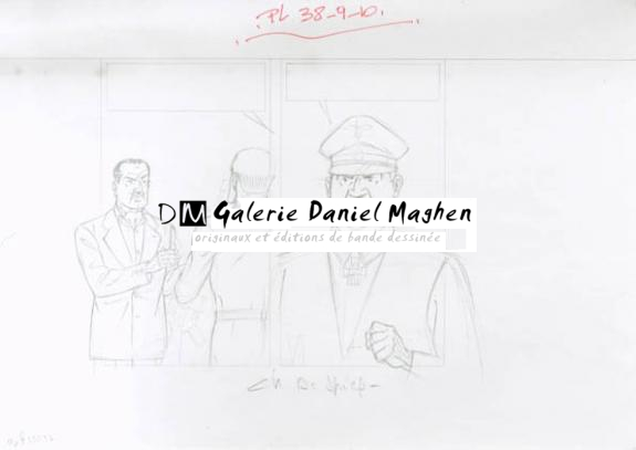 Crayonné case planche 38-9-10 - Chantal De Spiegeleer - Mine de plomb sur papier - 1970