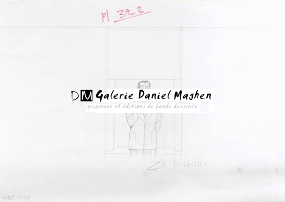 Crayonné case planche 37-3 - Chantal De Spiegeleer - Mine de plomb sur papier - 1971