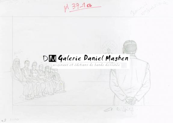 Crayonné case planche 37-1a - Chantal De Spiegeleer - Mine de plomb sur papier - 1972