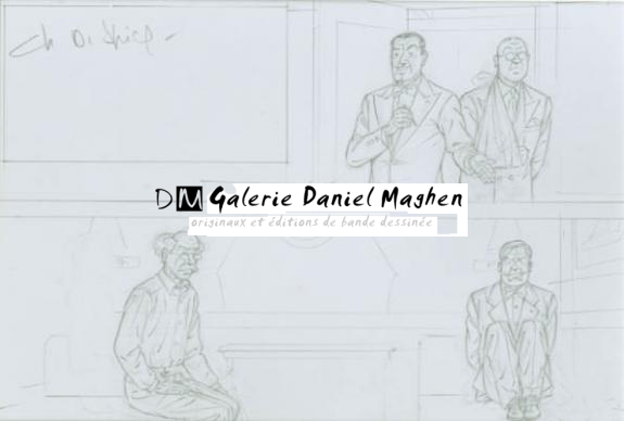 Cases Mortimer et Olrik - Chantal De Spiegeleer - Mine de plomb sur papier - 1979