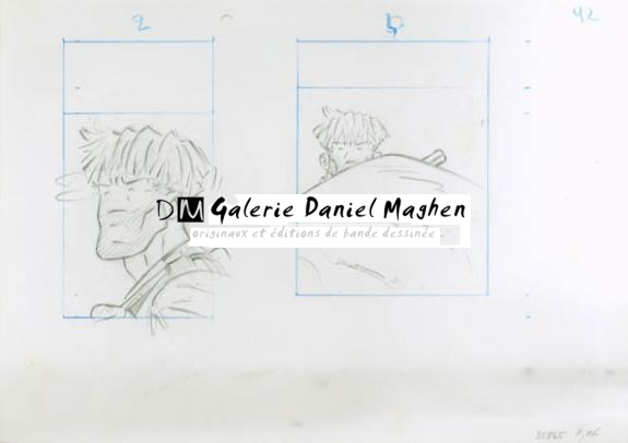 recherches pour 2 cases - René Sterne - Mine de plomb sur papier - 2007